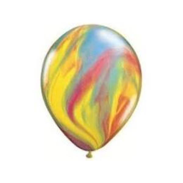 Traditional Super Agate Tie Dye Assorted 11\" Latex Balloons (12 Count)